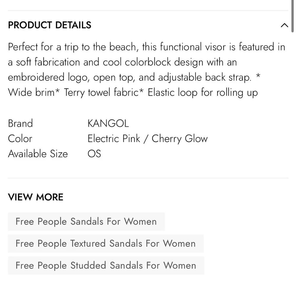 Free People X Kangol Red and Pink Women's Visor new wtags